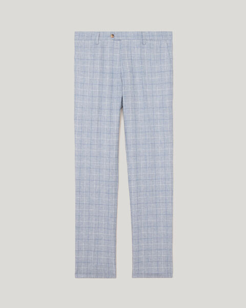 Windowpane Check Tailored Pant, Blue, hi-res